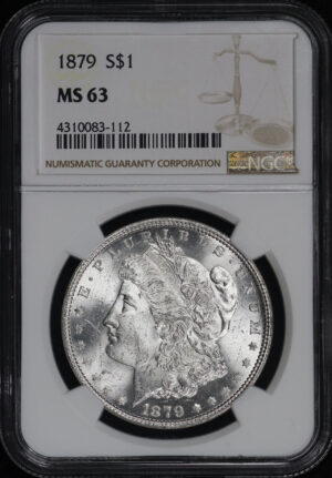 Obverse of this 1879 Morgan Dollar NGC MS-63