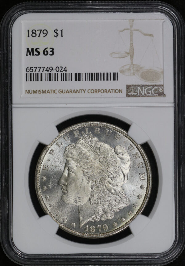 Obverse of this 1879 Morgan Dollar NGC MS-63
