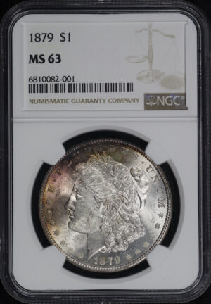Obverse of this 1879 Morgan Dollar NGC MS-63