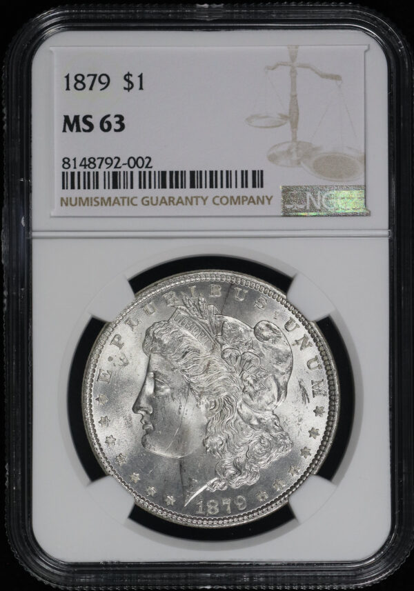 Obverse of this 1879 Morgan Dollar NGC MS-63