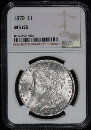 Obverse of this 1879 Morgan Dollar NGC MS-63