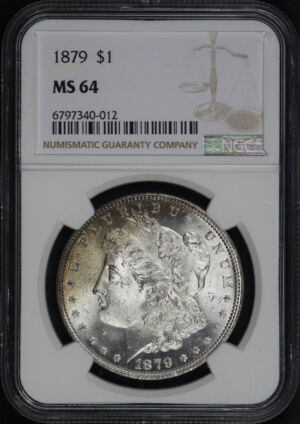 Obverse of this 1879 Morgan Dollar NGC MS-64