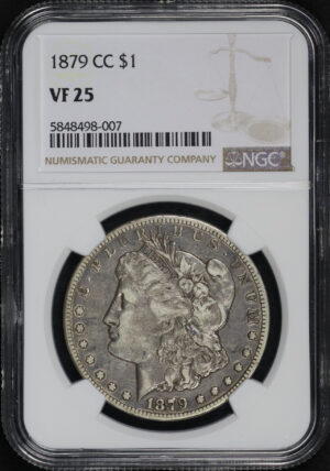 Obverse of this 1879-CC Morgan Dollar NGC VF-25