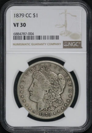 Obverse of this 1879-CC Morgan Dollar NGC VF-30