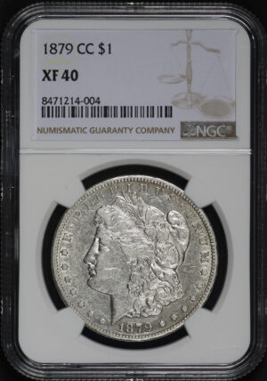 Obverse of this 1879-CC Morgan Dollar NGC XF-40
