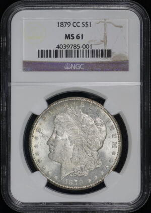 Obverse of this 1879-CC Morgan Dollar NGC MS-61