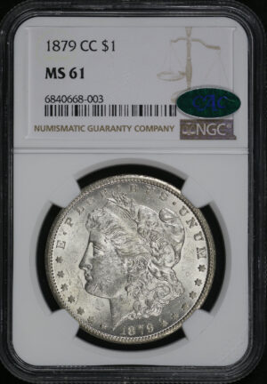 Obverse of this 1879-CC Morgan Dollar NGC MS-61 CAC