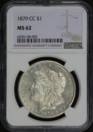 Obverse of this 1879-CC Morgan Dollar NGC MS-62