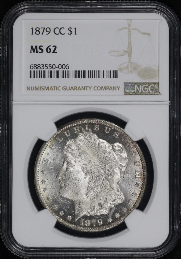Obverse of this 1879-CC Morgan Dollar NGC MS-62