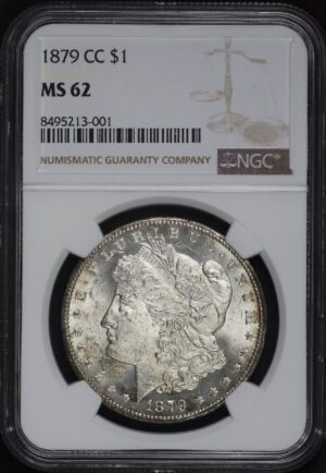 Obverse of this 1879-CC Morgan Dollar NGC MS-62