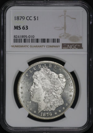 Obverse of this 1879-CC Morgan Dollar NGC MS-63