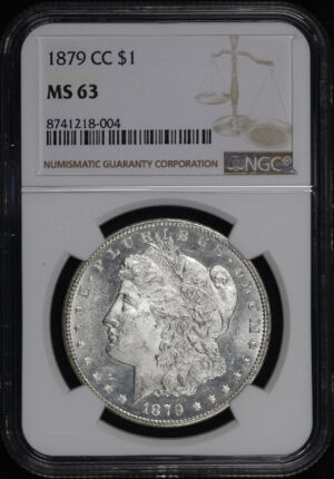 Obverse of this 1879-CC Morgan Dollar NGC MS-63