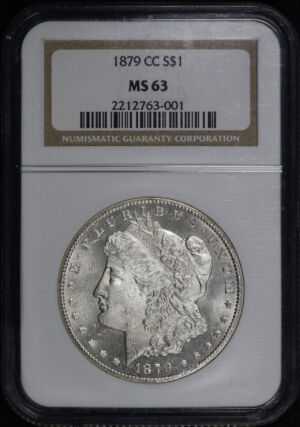 Obverse of this 1879-CC Morgan Dollar NGC MS-63