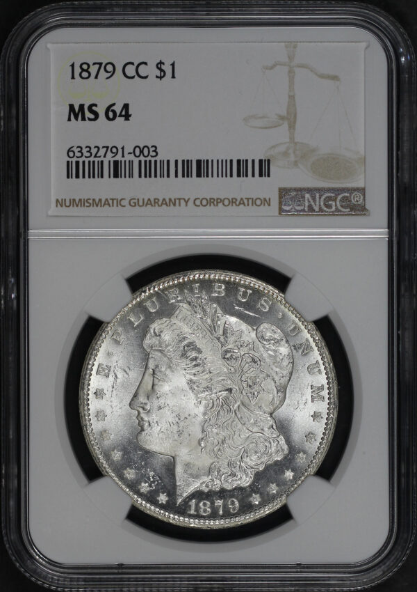 Obverse of this 1879-CC Morgan Dollar NGC MS-64