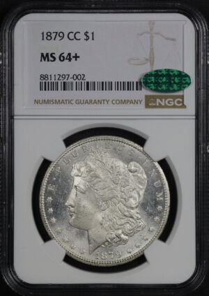 Obverse of this 1879-CC Morgan Dollar NGC MS-64+ CAC