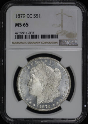 Obverse of this 1879-CC Morgan Dollar NGC MS-65