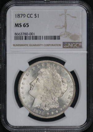 Obverse of this 1879-CC Morgan Dollar NGC MS-65