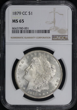 Obverse of this 1879-CC Morgan Dollar NGC MS-65