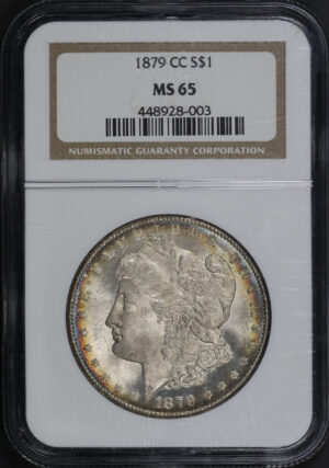 Obverse of this 1879-CC Morgan Dollar NGC MS-65