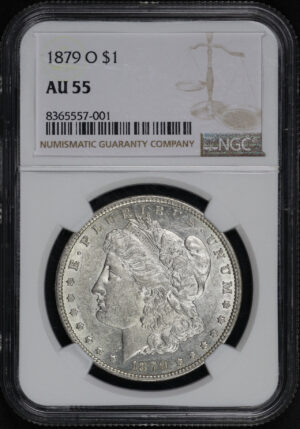 Obverse of this 1879-O Morgan Dollar NGC AU-55