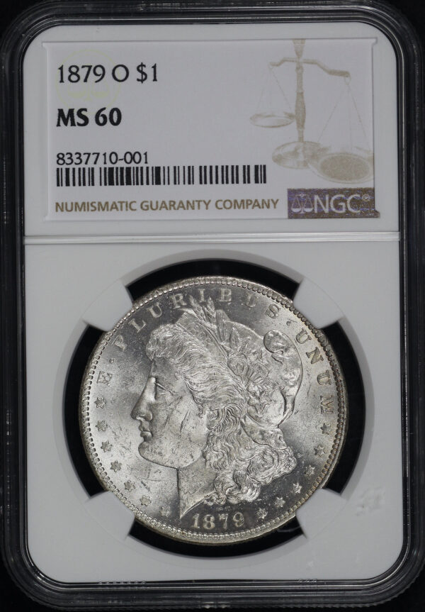 Obverse of this 1879-O Morgan Dollar NGC MS-60
