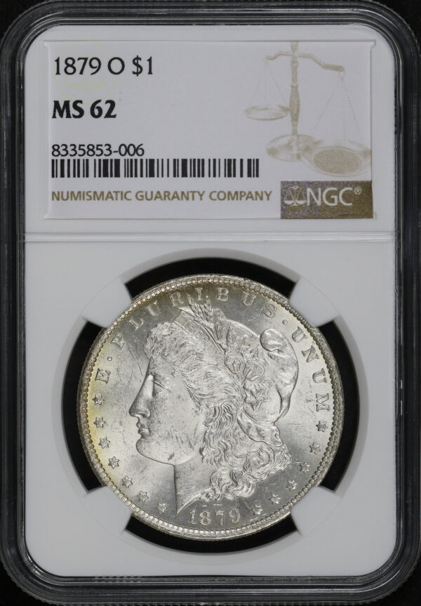 Obverse of this 1879-O Morgan Dollar NGC MS-62