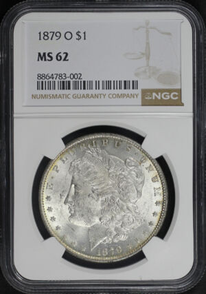 Obverse of this 1879-O Morgan Dollar NGC MS-62