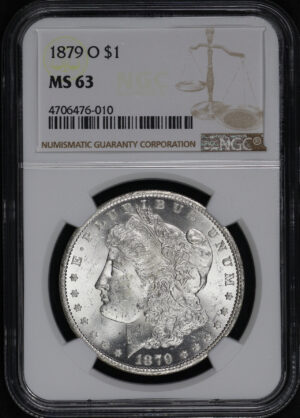 Obverse of this 1879-O Morgan Dollar NGC MS-63