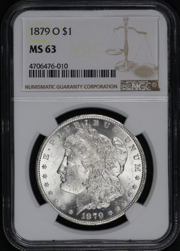 Obverse of this 1879-O Morgan Dollar NGC MS-63