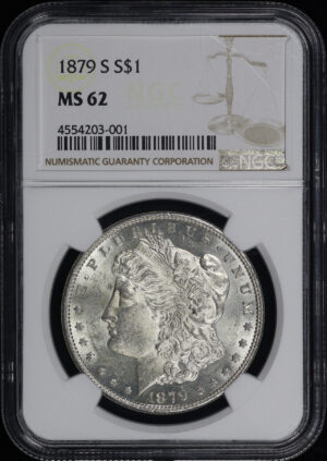 Obverse of this 1879-S Morgan Dollar NGC MS-62