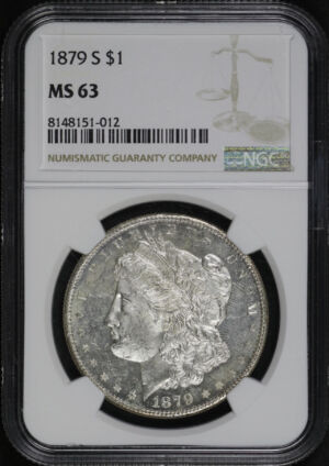 Obverse of this 1879-S Morgan Dollar NGC MS-63