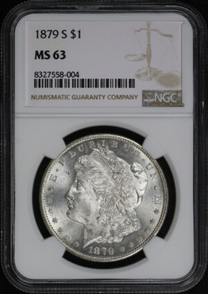 Obverse of this 1879-S Morgan Dollar NGC MS-63