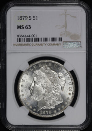 Obverse of this 1879-S Morgan Dollar NGC MS-63