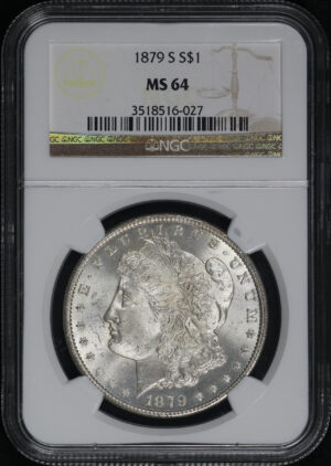 Obverse of this 1879-S Morgan Dollar NGC MS-64