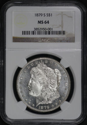 Obverse of this 1879-S Morgan Dollar NGC MS-64