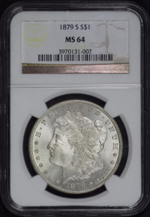 Obverse of this 1879-S Morgan Dollar NGC MS-64