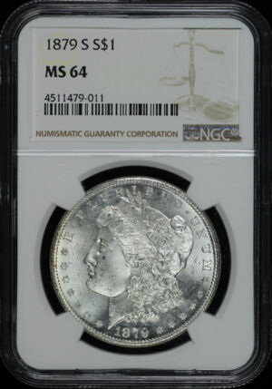 Obverse of this 1879-S Morgan Dollar NGC MS-64