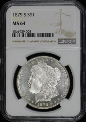 Obverse of this 1879-S Morgan Dollar NGC MS-64