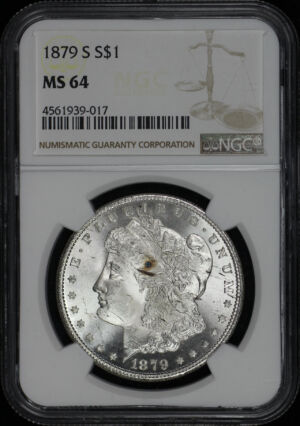Obverse of this 1879-S Morgan Dollar NGC MS-64