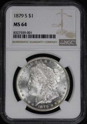 Obverse of this 1879-S Morgan Dollar NGC MS-64