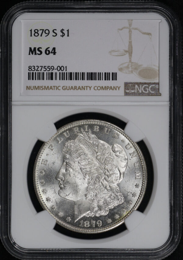 Obverse of this 1879-S Morgan Dollar NGC MS-64