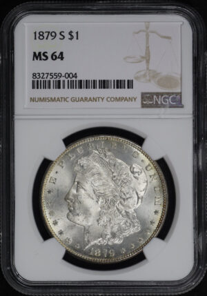 Obverse of this 1879-S Morgan Dollar NGC MS-64