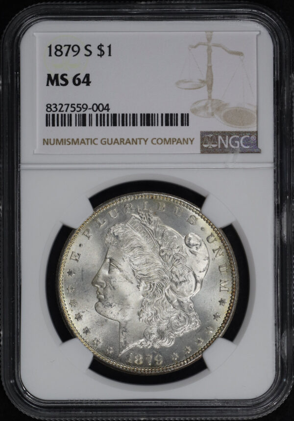 Obverse of this 1879-S Morgan Dollar NGC MS-64