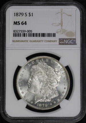 Obverse of this 1879-S Morgan Dollar NGC MS-64