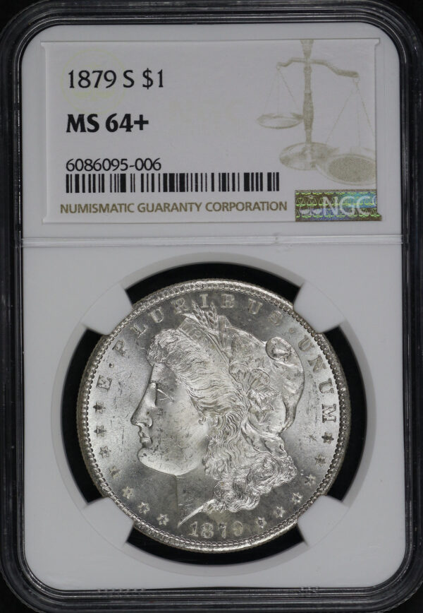 Obverse of this 1879-S Morgan Dollar NGC MS-64+