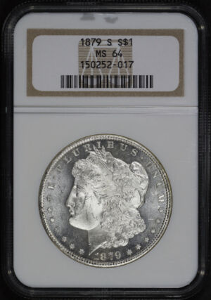 Obverse of this 1879-S Morgan Dollar NGC MS-64