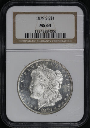 Obverse of this 1879-S Morgan Dollar NGC MS-64