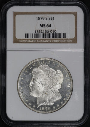 Obverse of this 1879-S Morgan Dollar NGC MS-64