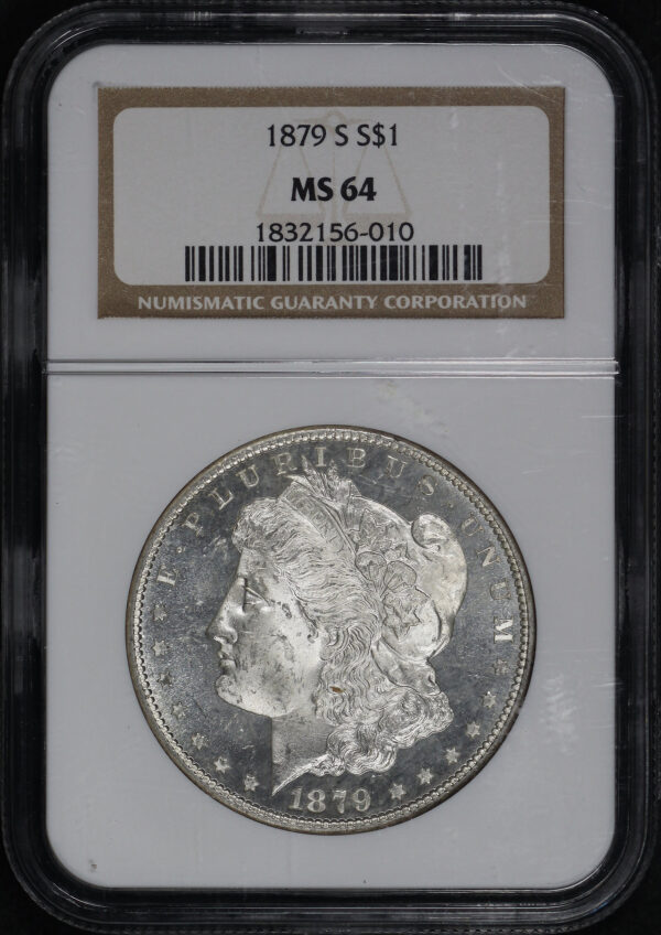 Obverse of this 1879-S Morgan Dollar NGC MS-64