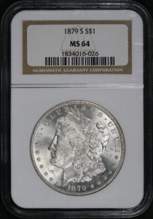 Obverse of this 1879-S Morgan Dollar NGC MS-64